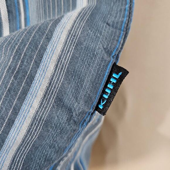 Mens Kuhl button up‎ pinstripe size small Suncel blue gray outdoors gorpcore - Picture 3 of 6